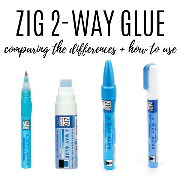 What are the differences between the 4 types of Zig-2 Way Glue Pens? 