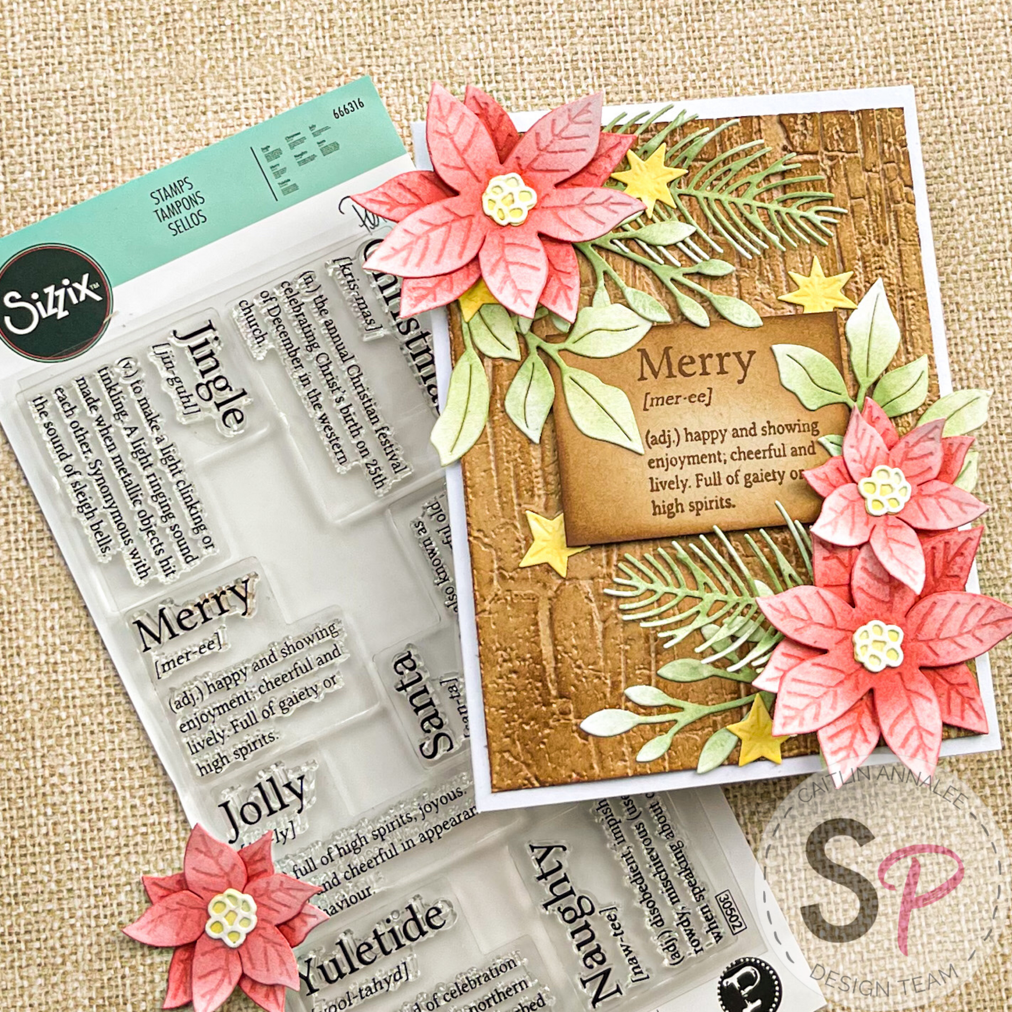 Sizzix Festive Foliage and Festive Dictionary Definition Card