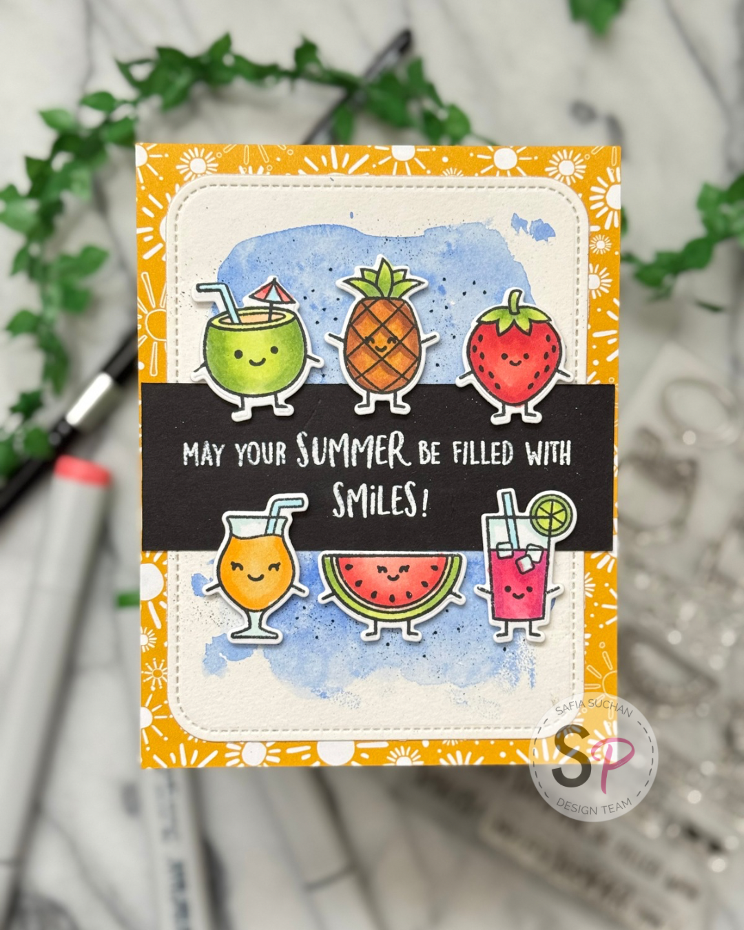 Lawn Fawn Summer Friends - Summer Birthday Card