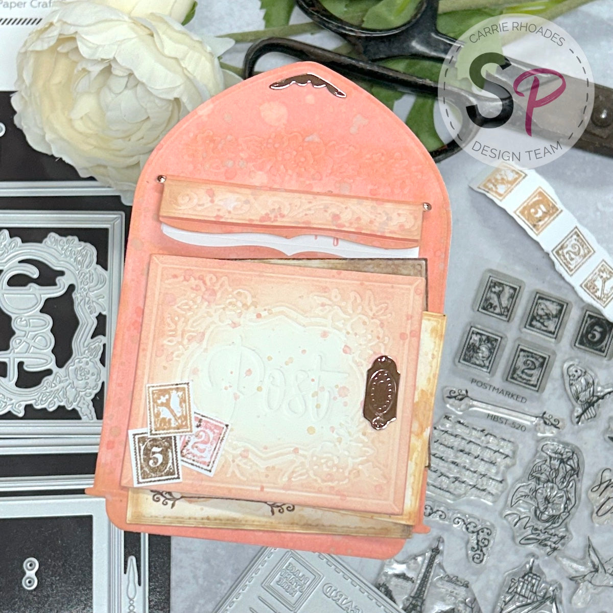 Honey Bee Stamps Vintage Mailbox Shape Card