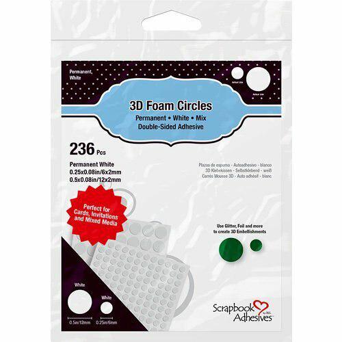 3L - Scrapbook Adhesives - 3D Foam Circles - White Mix-ScrapbookPal