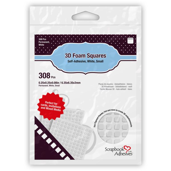 3L - Scrapbook Adhesives - 3D Foam Small Squares - White-ScrapbookPal