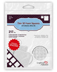 3L - Scrapbook Adhesives - 3D Foam Squares - White Variety Pack - Thin-ScrapbookPal