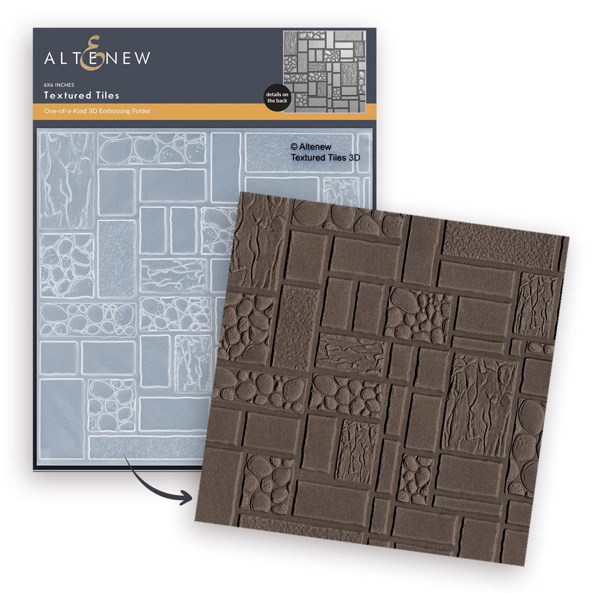 Altenew - 3D Embossing Folder - Textured Tiles-ScrapbookPal