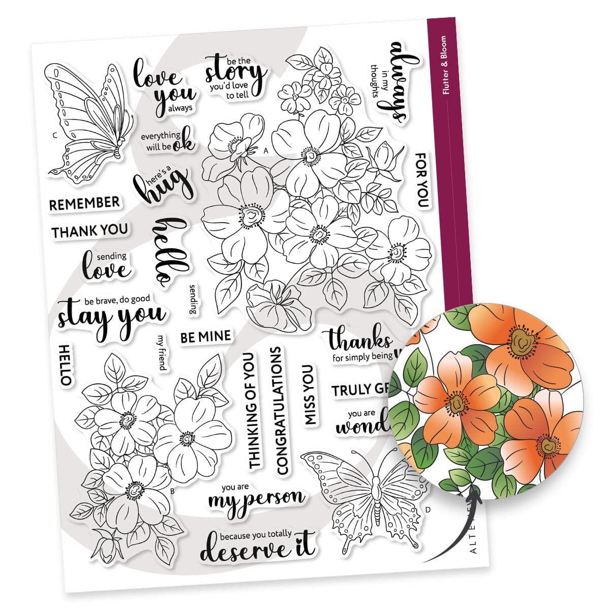 Altenew、Pinkfreshまとめて10セット Altenew - Clear Stamps - Flutter & Bloom – ScrapbookPal