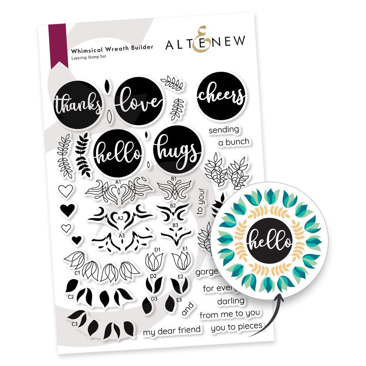 Altenew - Clear Stamps - Whimsical Wreath Builder-ScrapbookPal