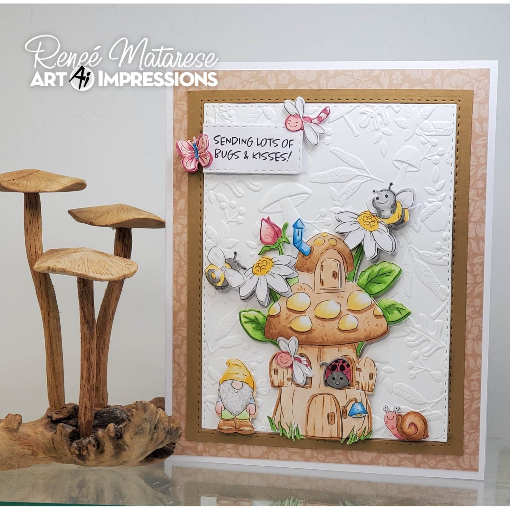 Art Impressions - Stamp &amp; Die Set - Mushroom Cubbies-ScrapbookPal