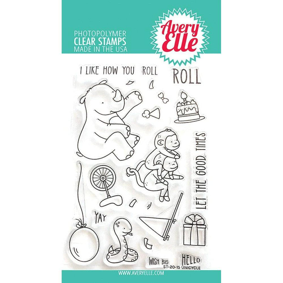 Avery Elle - Clear Stamps - Unicycle