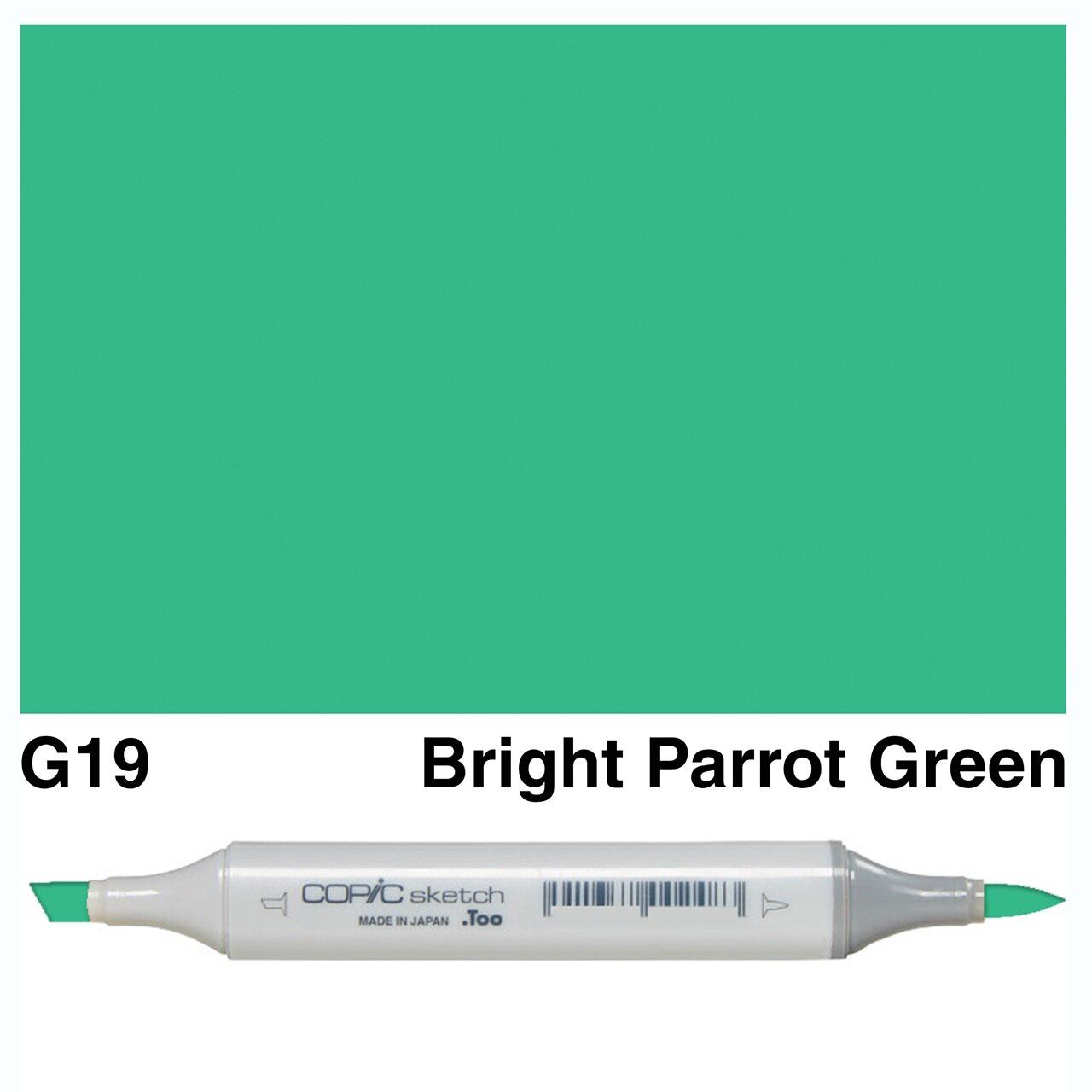 Copic - Sketch Marker - Bright Parrot Green - G19-ScrapbookPal