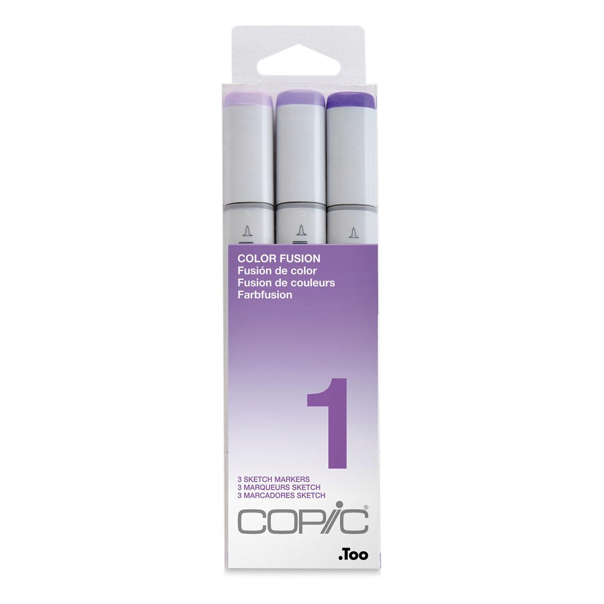 Copic - Sketch Marker Color Fusion - Set 1 Purples, 3 pk