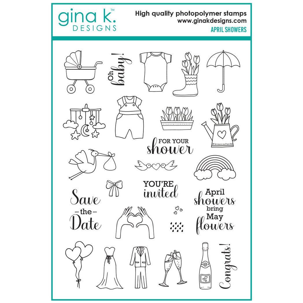 Gina K. Designs - Clear Stamps &amp; Dies - April Showers-ScrapbookPal