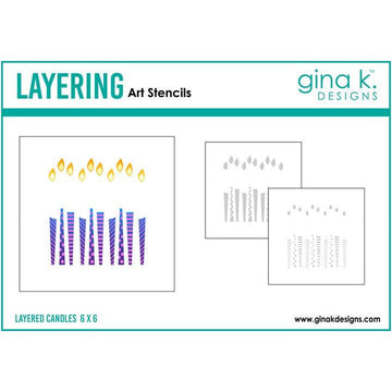 Gina K. Designs - Stencils - Layered Candles-ScrapbookPal