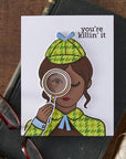 Hero Arts - Case Closed Collection - Clear Stamps & Dies - Miss Detective-ScrapbookPal