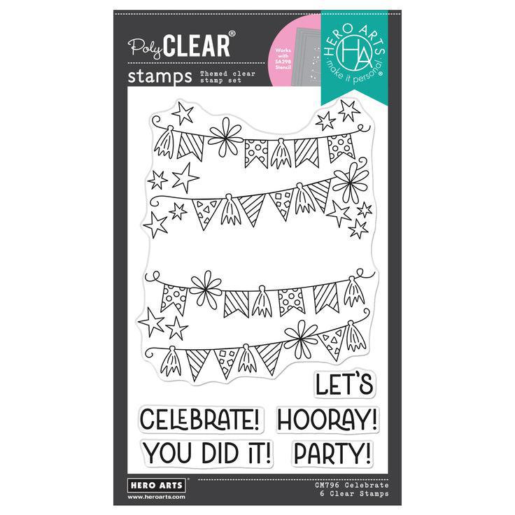 Hero Arts - Let's Celebrate Collection - Clear Stamps - Celebrate-ScrapbookPal