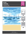 Hero Arts - Seaside Blooms Collection - Stencils - Color Layering Harbor-ScrapbookPal