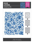 Hero Arts - What's Brewing? Collection - Stencils - Color Layering Delft Floral-ScrapbookPal