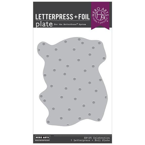 Hero Arts - Yule Fuel Collection - Letterpress + Foil Plate - Celebration-ScrapbookPal