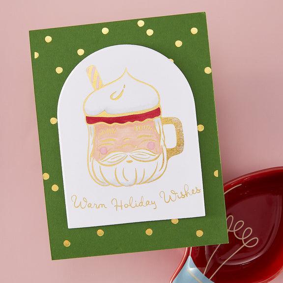 Hero Arts - Yule Fuel Collection - Letterpress + Foil Plate - Cup of Cheer-ScrapbookPal