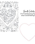 Honey Bee Stamps - 3D Embossing Folder & Die - Floral Heart-ScrapbookPal