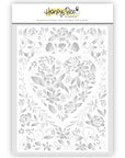 Honey Bee Stamps - 3D Embossing Folder & Die - Floral Heart-ScrapbookPal