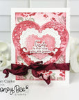 Honey Bee Stamps - 3D Embossing Folder & Die - Floral Heart-ScrapbookPal