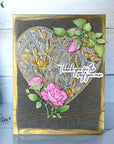 Honey Bee Stamps - 3D Embossing Folder & Die - Floral Heart-ScrapbookPal