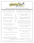 Honey Bee Stamps - Clear Stamps - Inside: Birthday Sentiments-ScrapbookPal