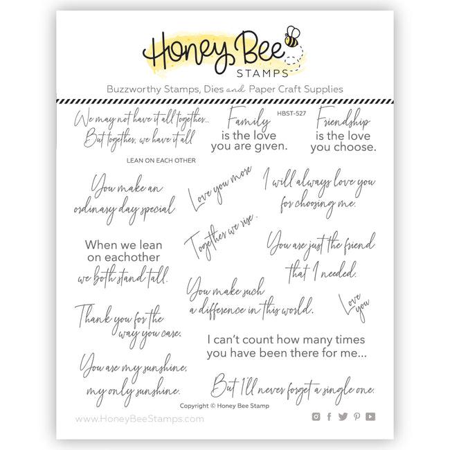Honey Bee Stamps - Clear Stamps - Lean on Each Other
