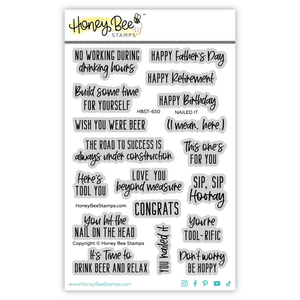 Honey Bee Stamps - Clear Stamps - Nailed It-ScrapbookPal
