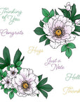 Honey Bee Stamps - Clear Stamps - Perfect Peonies-ScrapbookPal
