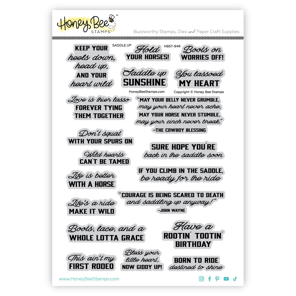 Honey Bee Stamps - Clear Stamps - Saddle Up-ScrapbookPal