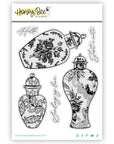 Honey Bee Stamps - Cling Stamps - Ornate Ginger Jars-ScrapbookPal