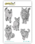 Honey Bee Stamps - Cling Stamps - Paws & Purrs-ScrapbookPal