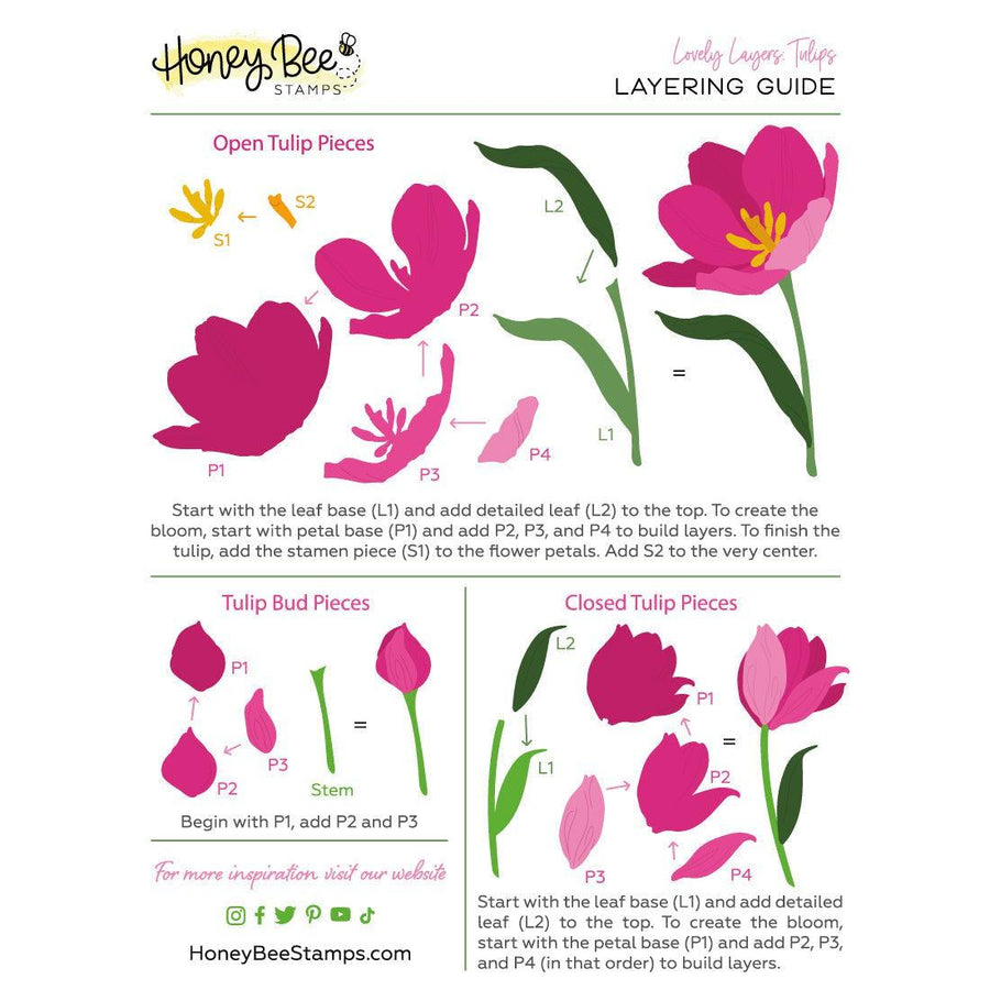Honey Bee Stamps - Honey Cuts - Lovely Layers: Tulips-ScrapbookPal