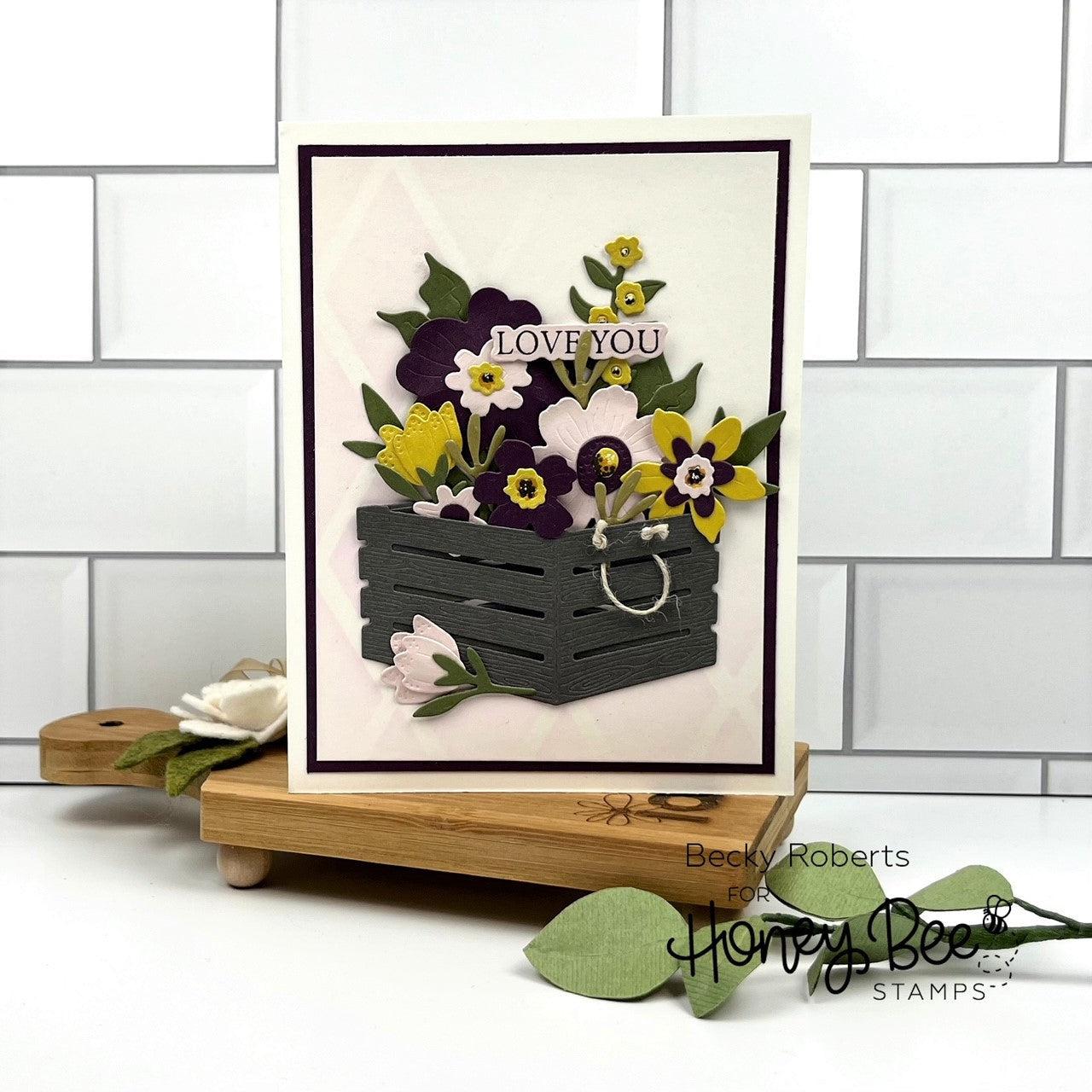 Honey Bee Stamps - Honey Cuts - Wooden Crate-ScrapbookPal