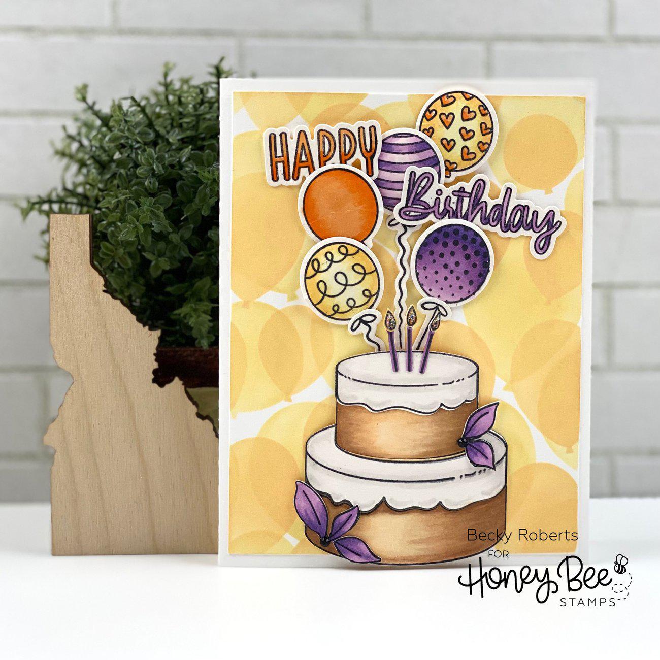 Honey Bee Stamps - Stencils - Layering Balloons-ScrapbookPal