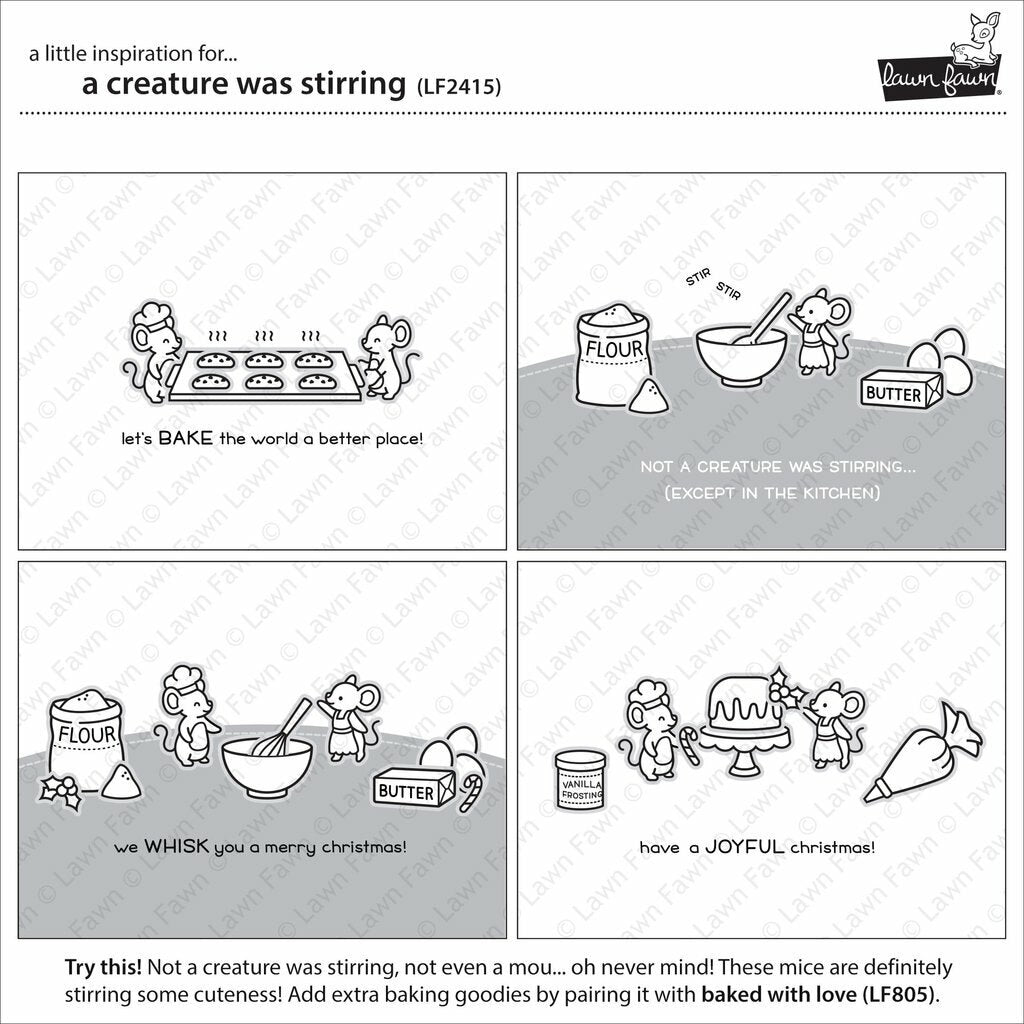 Lawn Fawn Tiny Gingerbread Clear Stamp - 3x2 Inch Christmas Craft Stamp