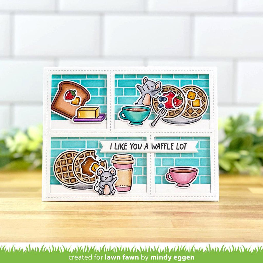 Lawn Fawn - Clear Stamps - A Waffle Lot-ScrapbookPal
