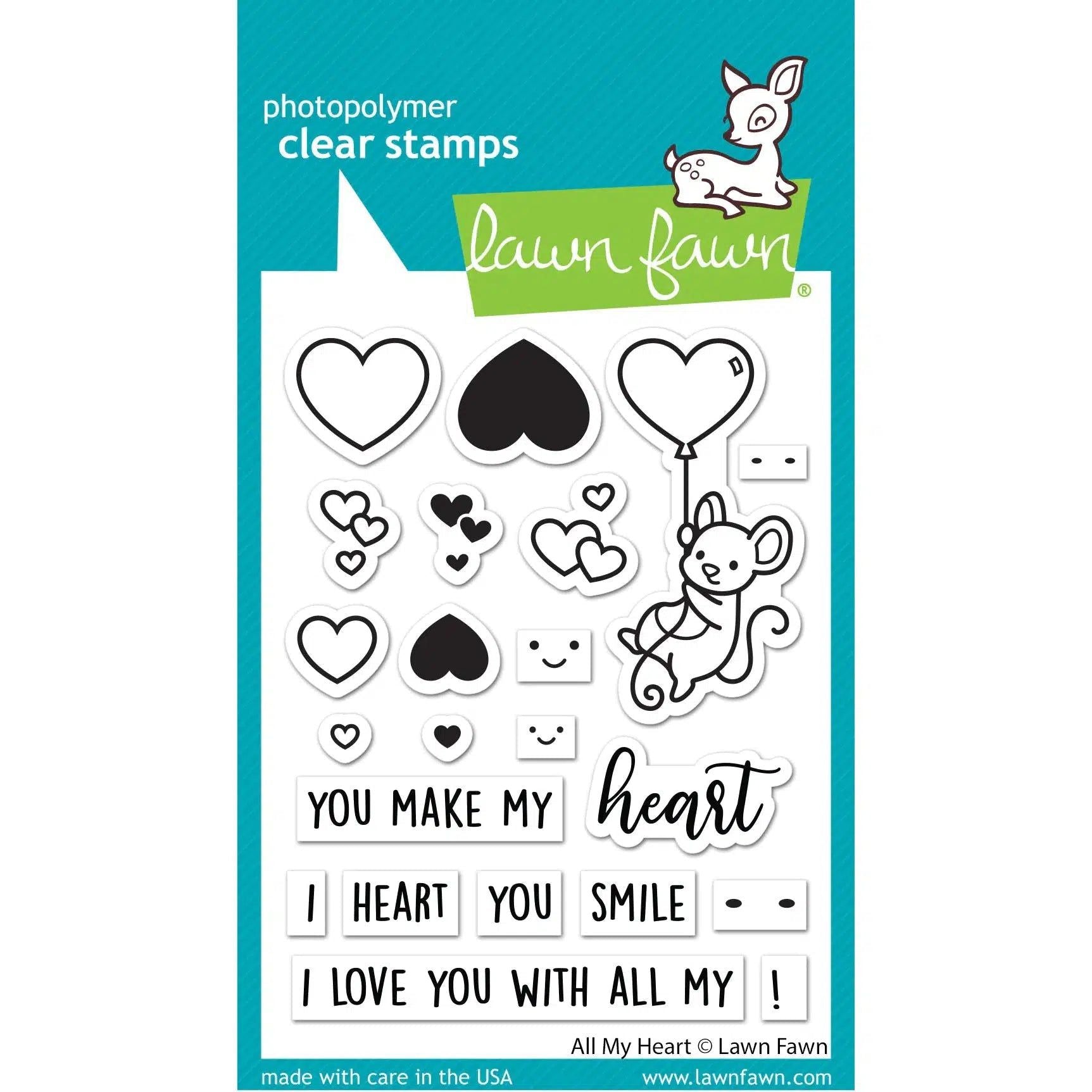 Lawn Fawn - Clear Stamps - All My Heart-ScrapbookPal