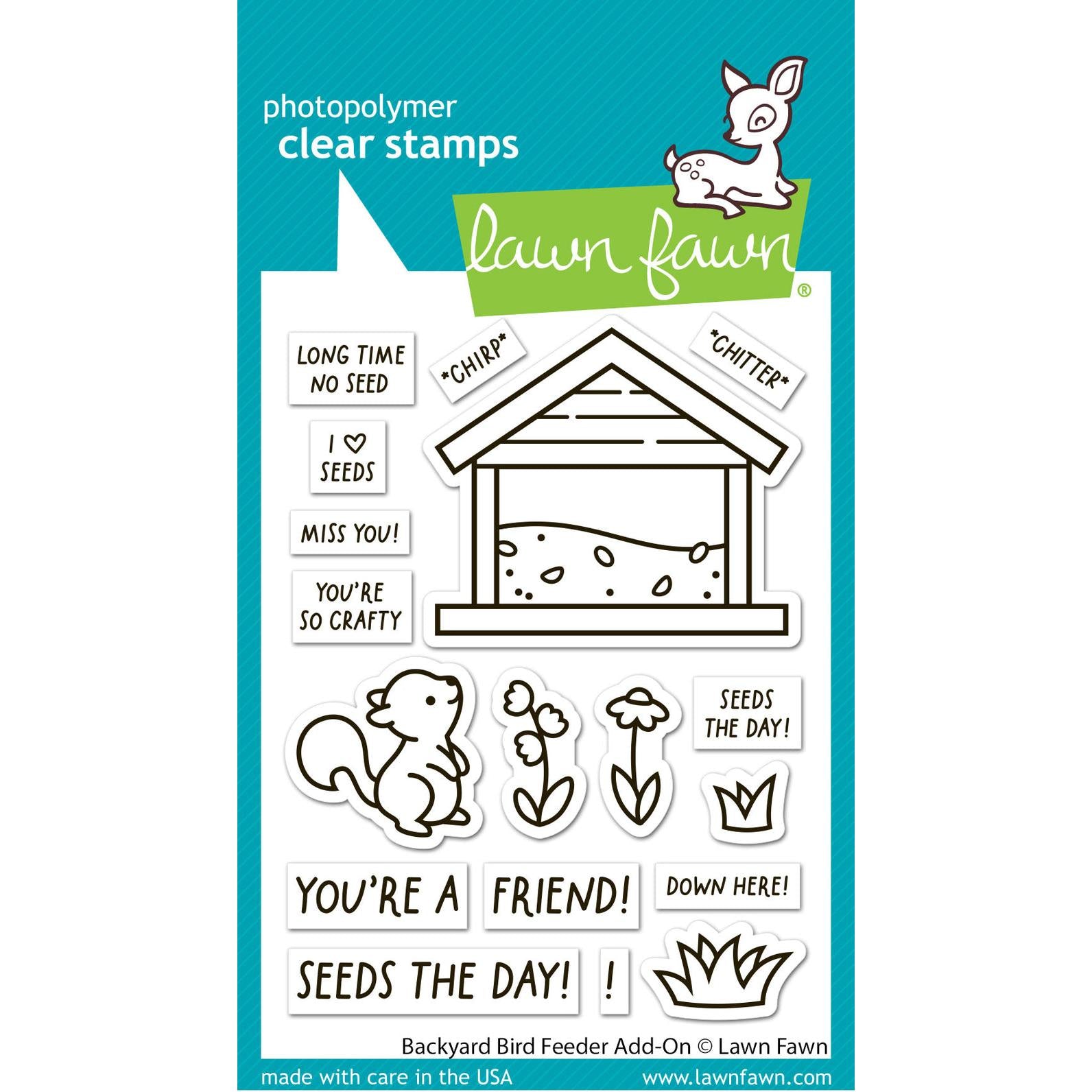 Lawn Fawn - Clear Stamps - Backyard Bird Feeder Add-On-ScrapbookPal