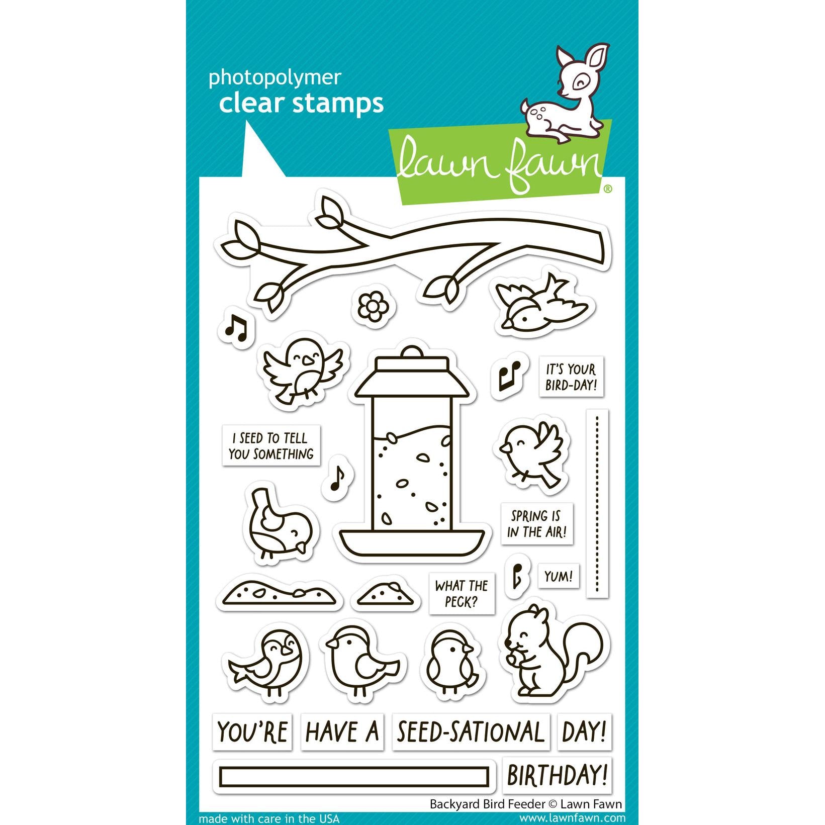 Lawn Fawn - Clear Stamps - Backyard Bird Feeder-ScrapbookPal