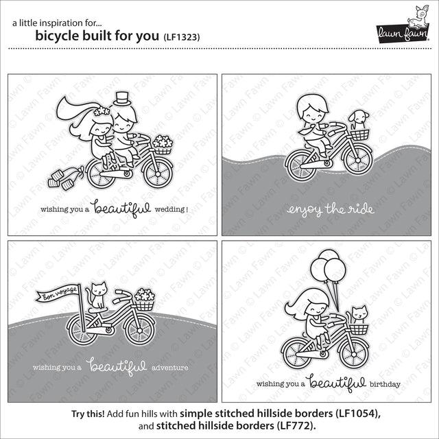 Lawn Fawn - Clear Stamps - Bicycle Built for You-ScrapbookPal