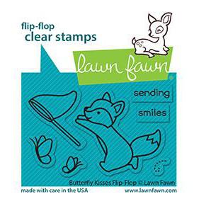Lawn Fawn - Clear Stamps - Butterfly Kisses Flip-Flop-ScrapbookPal