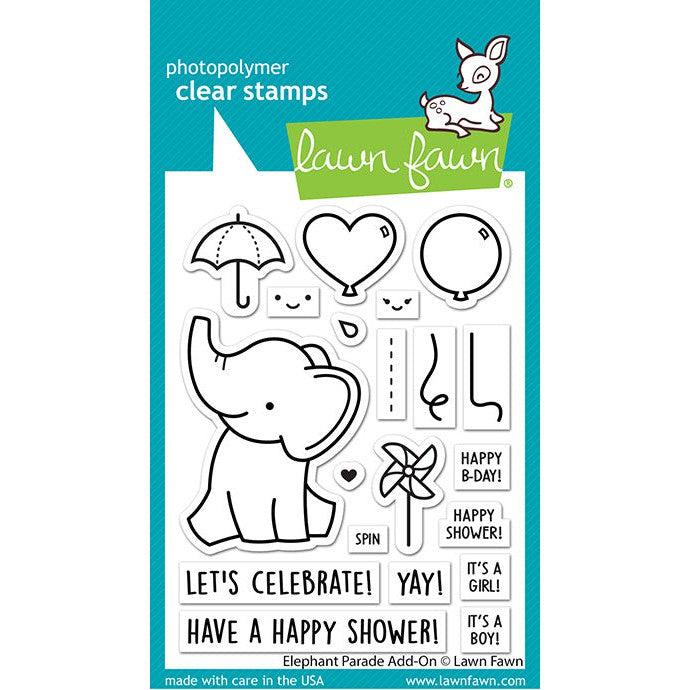 Lawn Fawn - Clear Stamps - Elephant Parade Add-On-ScrapbookPal