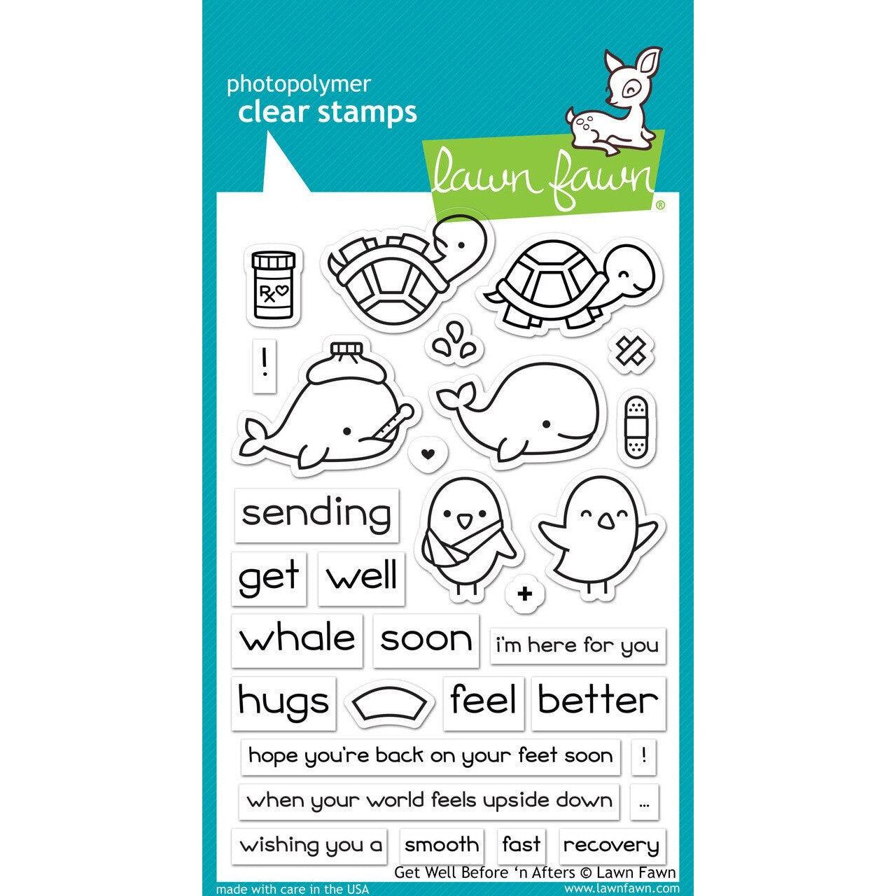 Lawn Fawn - Clear Stamps - Get Well Before &#39;n Afters-ScrapbookPal