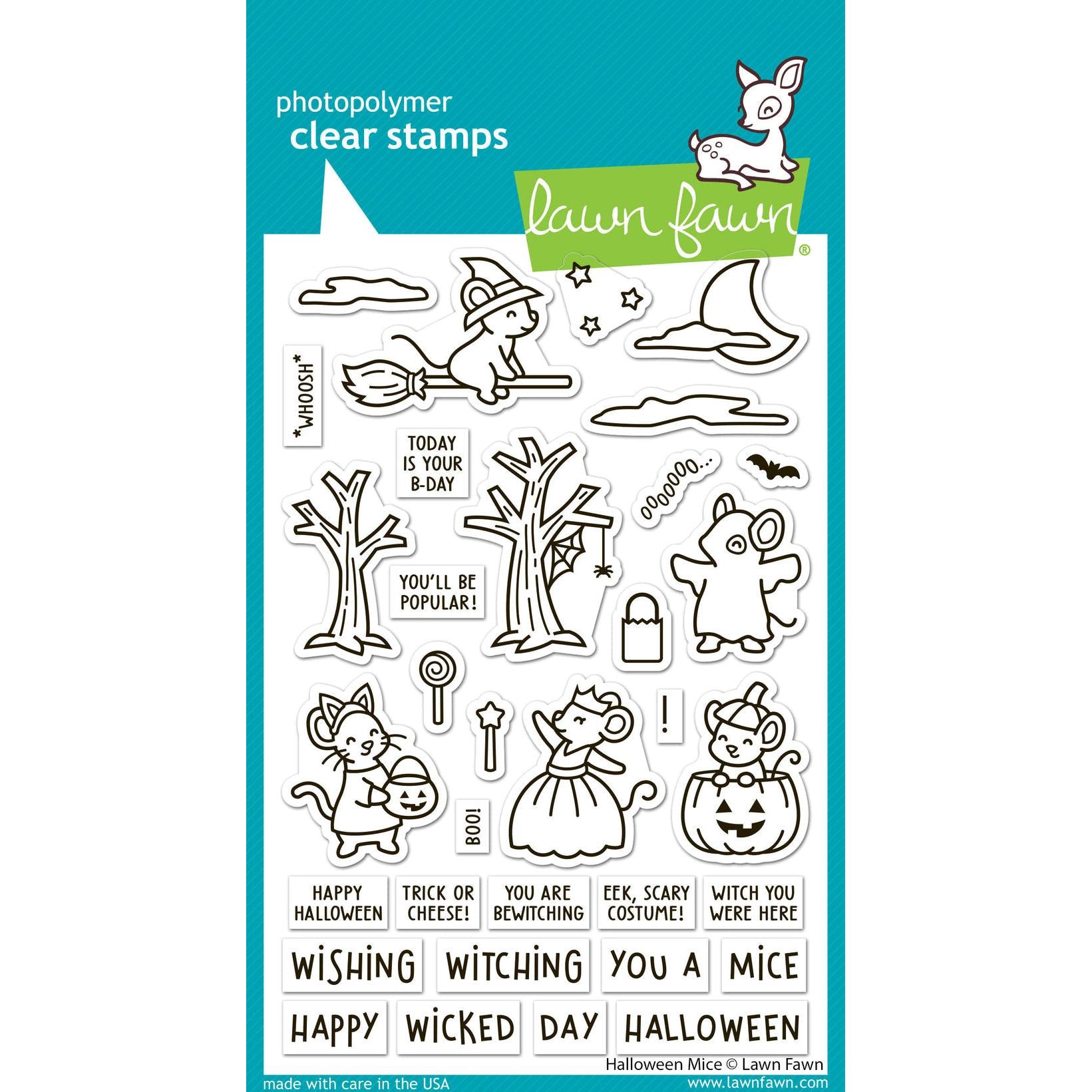 Lawn Fawn - Clear Stamps - Halloween Mice-ScrapbookPal