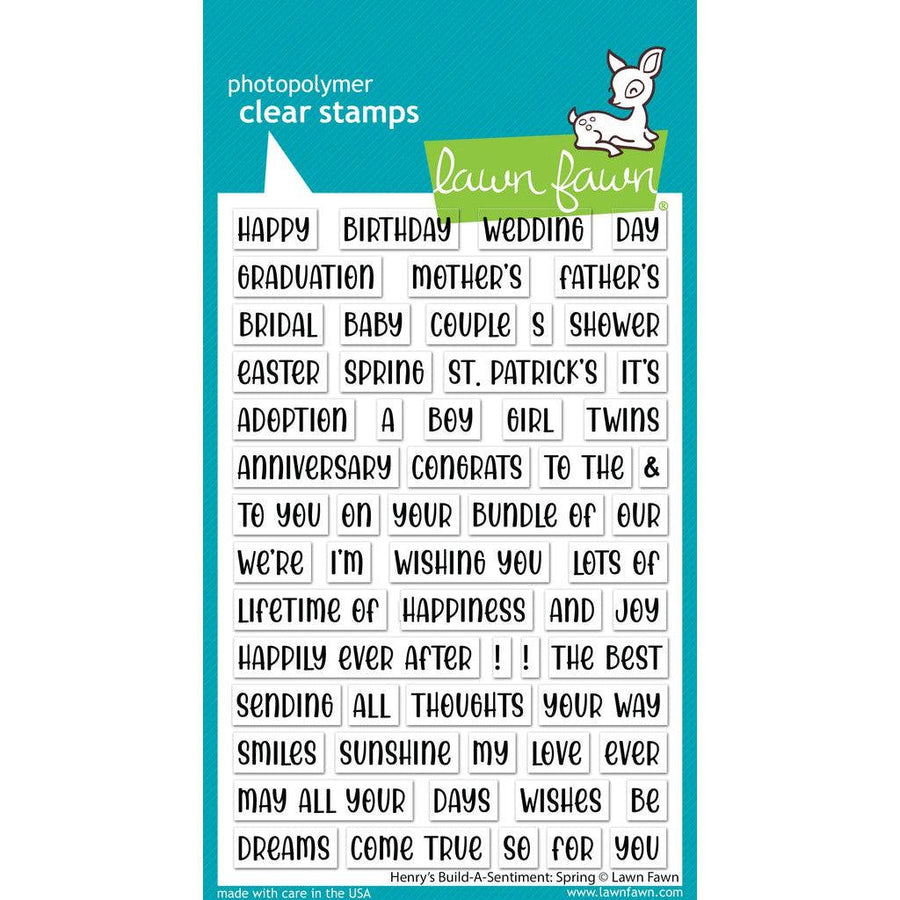 Lawn Fawn - Clear Stamps - Henry’s Build-A-Sentiment: Spring