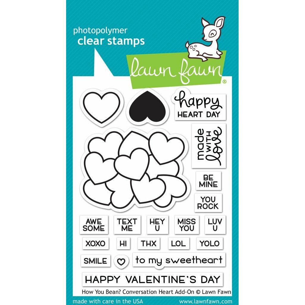 Lawn Fawn - Clear Stamps - How You Bean? Conversation Heart Add-On-ScrapbookPal