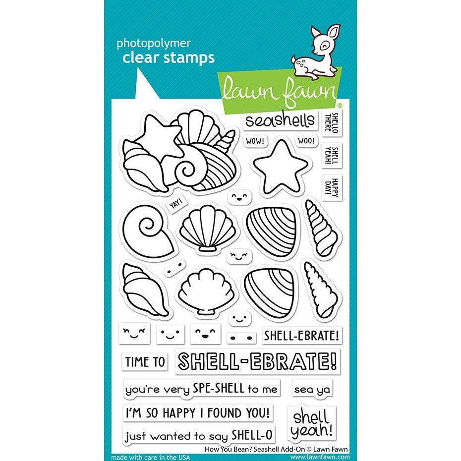 Lawn Fawn - Clear Stamps - How You Bean? Seashell Add-On-ScrapbookPal