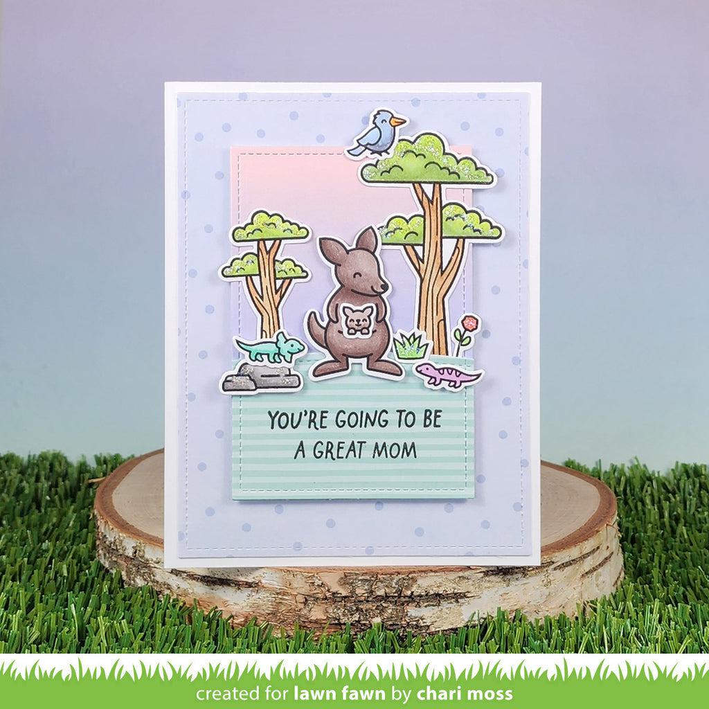Lawn Fawn - Clear Stamps - Kanga-Rrific Baby Sentiment Add-On-ScrapbookPal